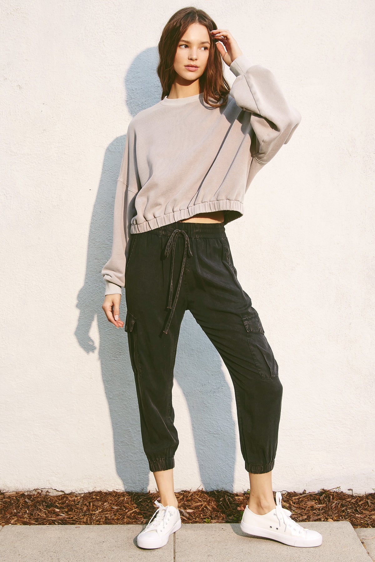 Light Weight Cargo Pant - Acid Black, womens jogger collection