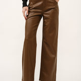 Wide Leg Leather Pant