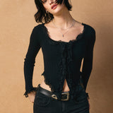 Off Shoulder Top With Lace Insert