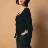 Off Shoulder Top With Lace Insert