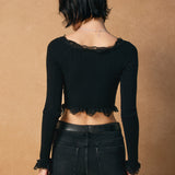 Off Shoulder Top With Lace Insert