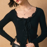 Off Shoulder Top With Lace Insert