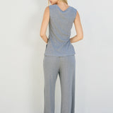 Ribbed Wide Leg Pant With Sparkle Detail - grey, womens pants/matching set collection