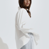 Long Sleeve Button Up Shirt - Off White, Women's Tops Collection