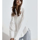 Long Sleeve Button Up Shirt - Off White, Women's Tops Collection