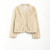 Faux Fur Cardigan - beige, womens cardigan collection
