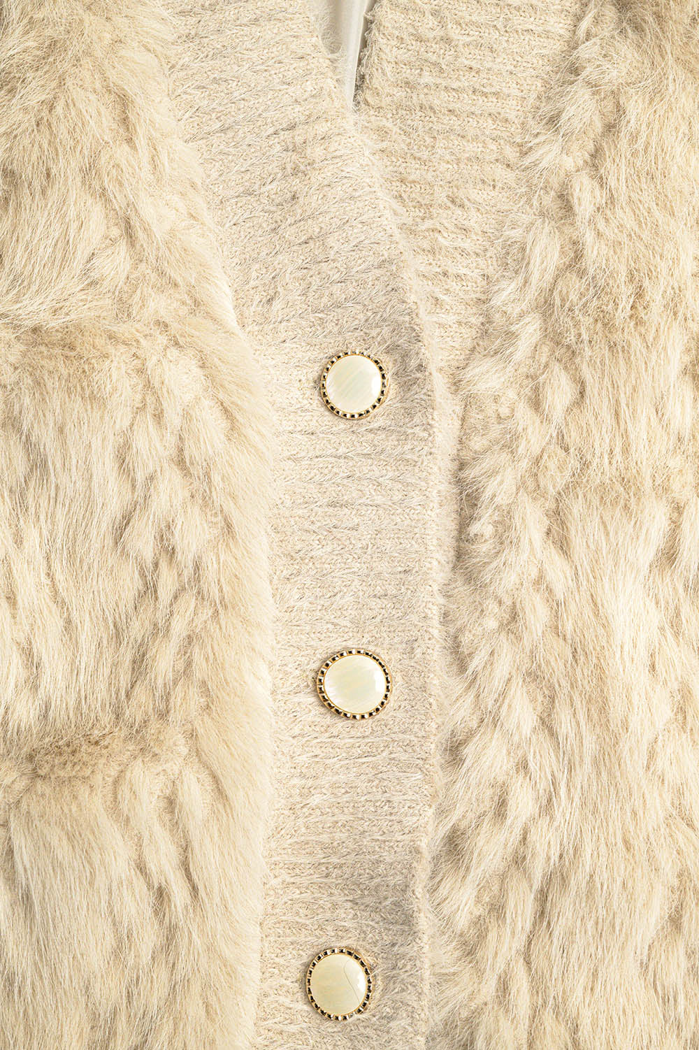 Faux Fur Cardigan - beige, womens cardigan collection