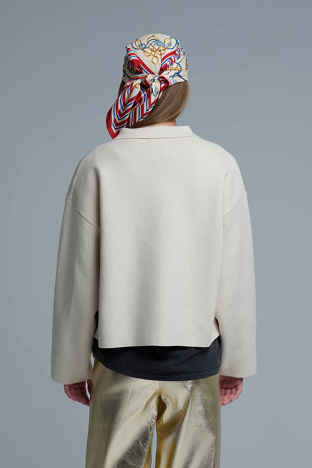 Oversized Cardigan With Pockets - Beige, Women's Tops Collection