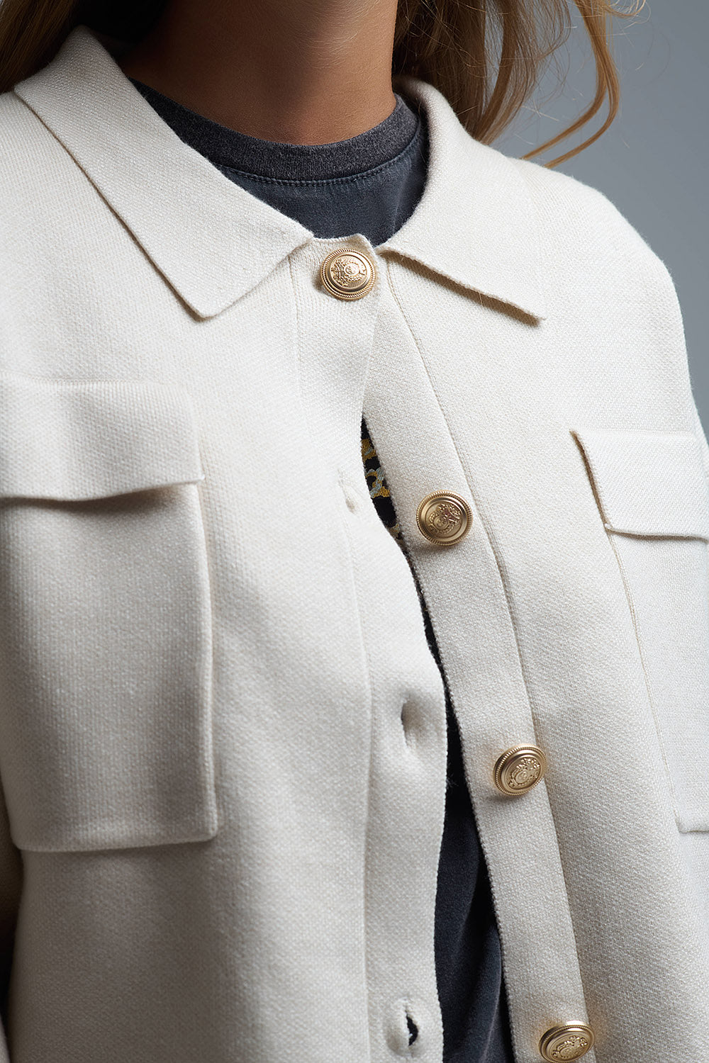 Oversized Cardigan With Pockets - Beige, Women's Tops Collection