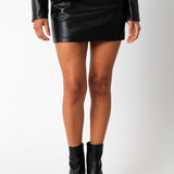 Faux Leather Mini Skirt