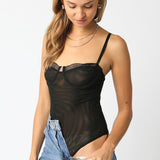 Mesh Bodysuit - Black, Women's Tops Collection