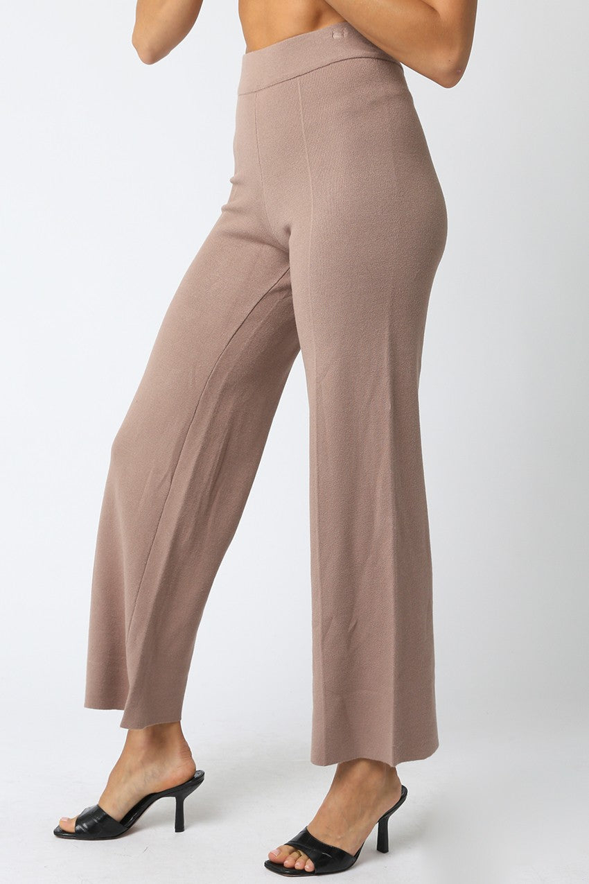 Vest Top With Wide Leg Pant Set - taupe, womens matching set collection