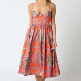 Midi Dress With Buttons - Orange Multi, Women's Dresses Collection