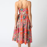 Midi Dress With Buttons - Orange Multi, Women's Dresses Collection