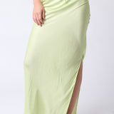 Silk Skirt With Tie Waist - Honeydew, Women's Skirts Collection