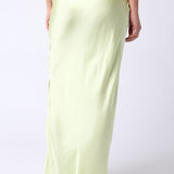 Silk Skirt With Tie Waist - Honeydew, Women's Skirts Collection