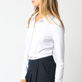 Button Down Bodysuit - white, womens bodysuit collection
