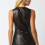 Vegan Leather Vest - dark chocolate, womens vest collection