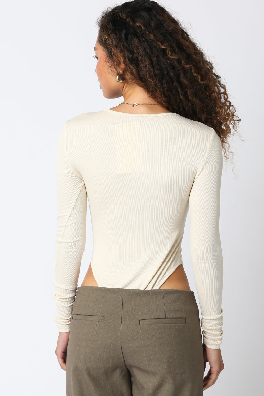 High Neck Bodysuit - ecru, womens bodysuit collection