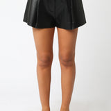 Faux Leather High Rise Short - black, women's shorts collection