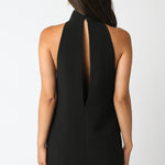 High Neck Mini Dress - black, womens dress collection