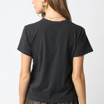 Short Sleeve Basic Tee - washed black, womens top collection