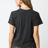 Short Sleeve Basic Tee - washed black, womens top collection