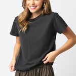 Short Sleeve Basic Tee - washed black, womens top collection
