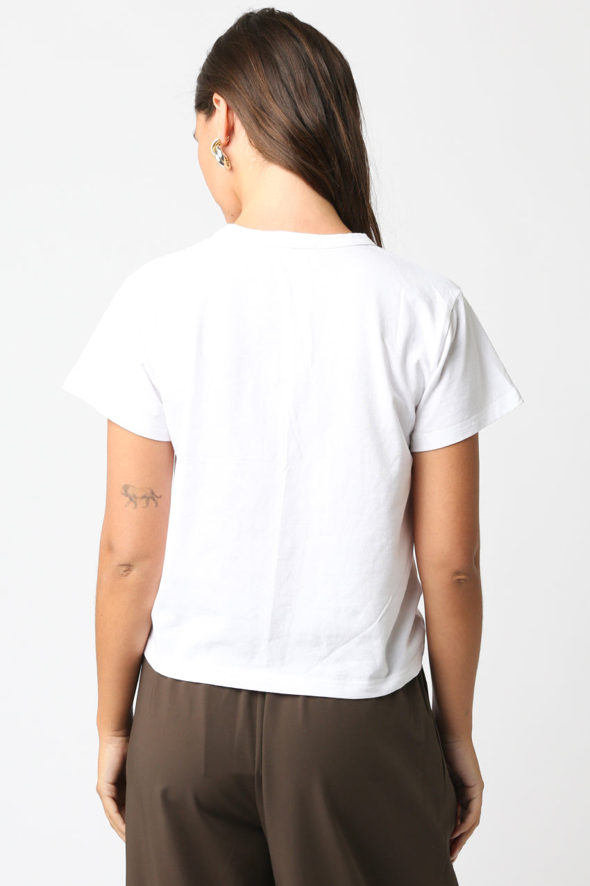 Short Sleeve Basic Tee - white, womens top collection