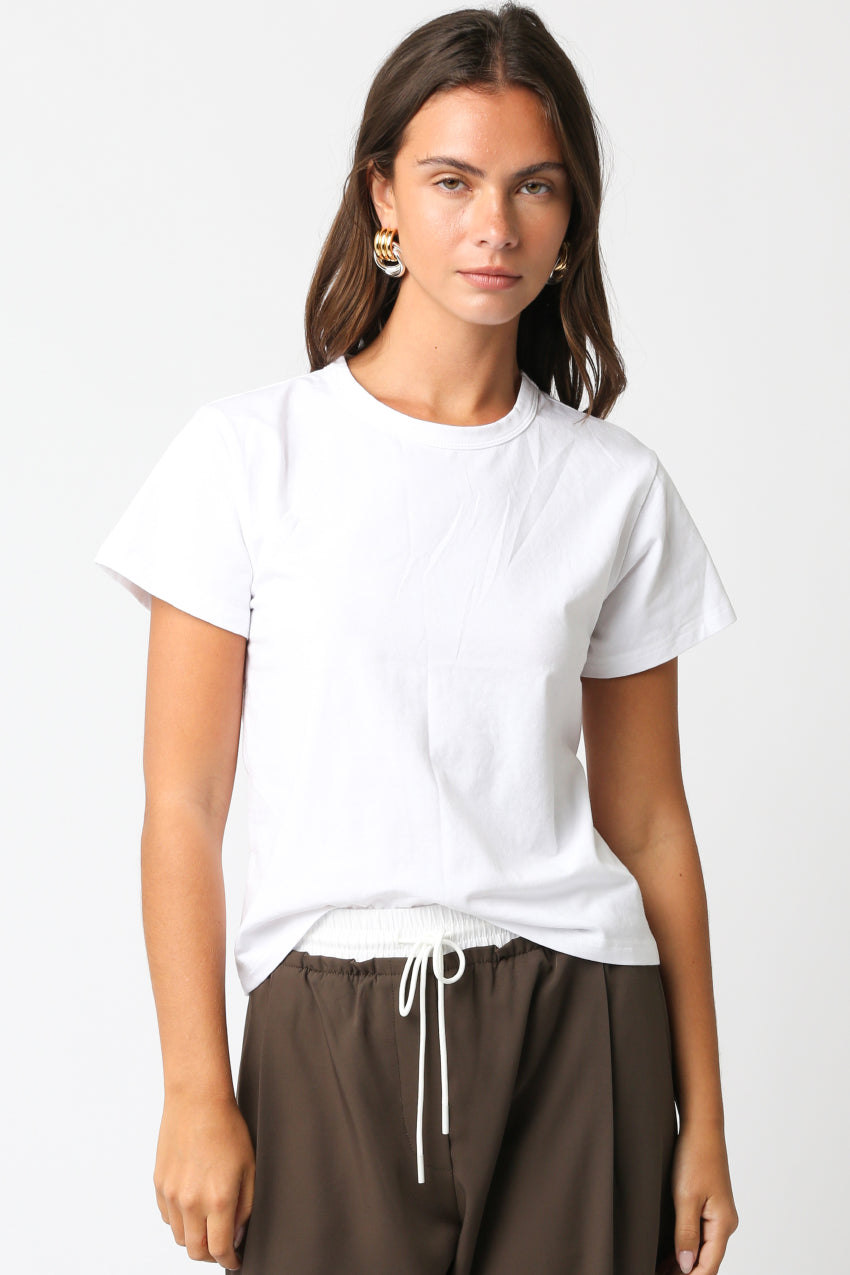 Short Sleeve Basic Tee - white, womens top collection