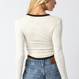 Long Sleeve With Piping Detail