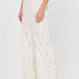 Mesh Detail Wide Leg Pant