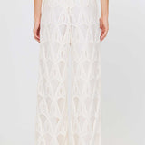 Mesh Detail Wide Leg Pant
