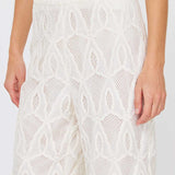 Mesh Detail Wide Leg Pant