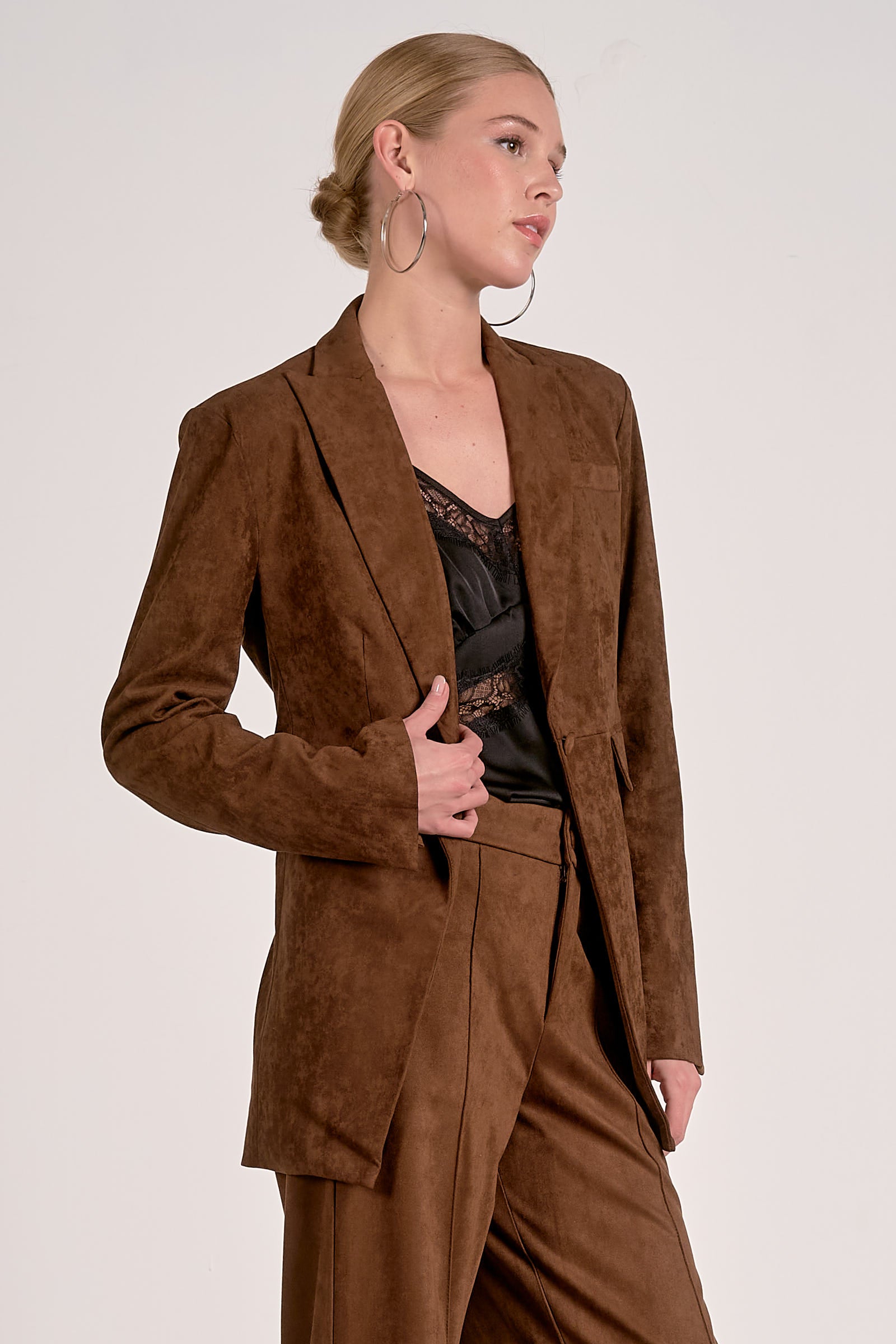 One Button Blazer - chocolate, womens jacket collection