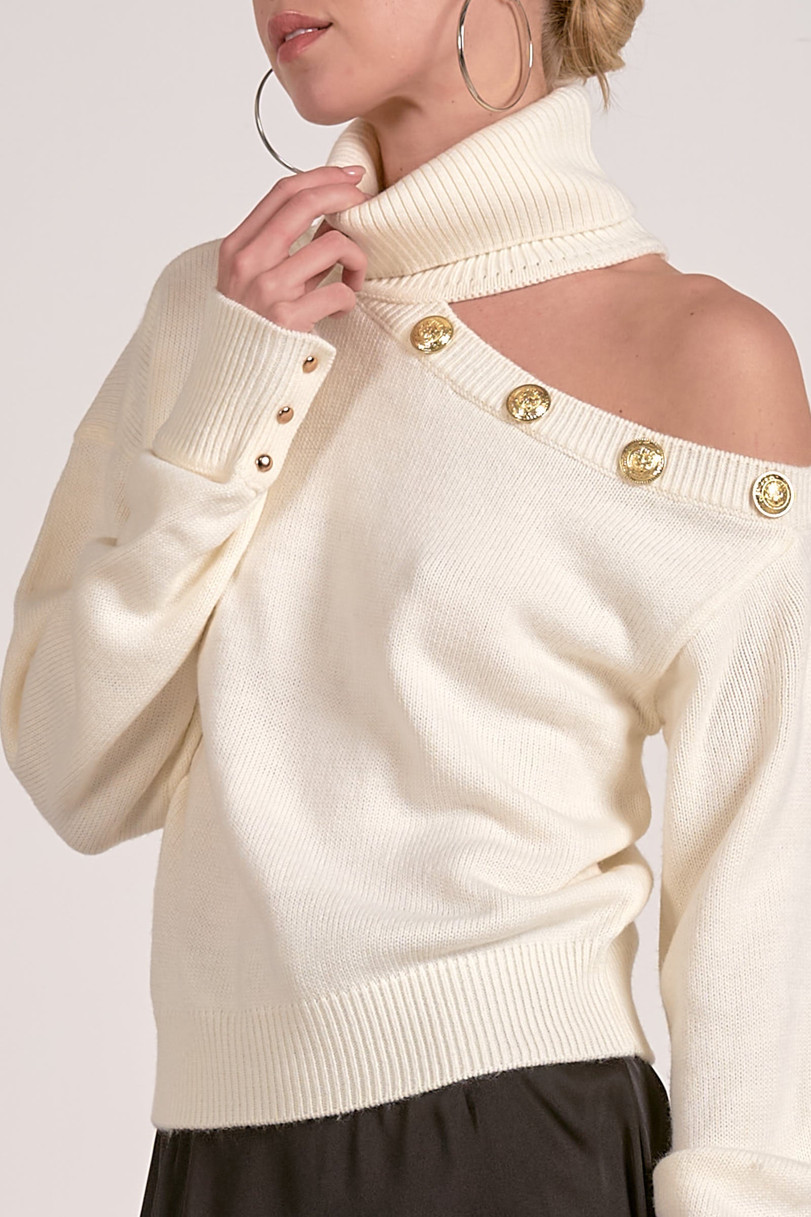Turtleneck Sweater - white, womens sweater collection