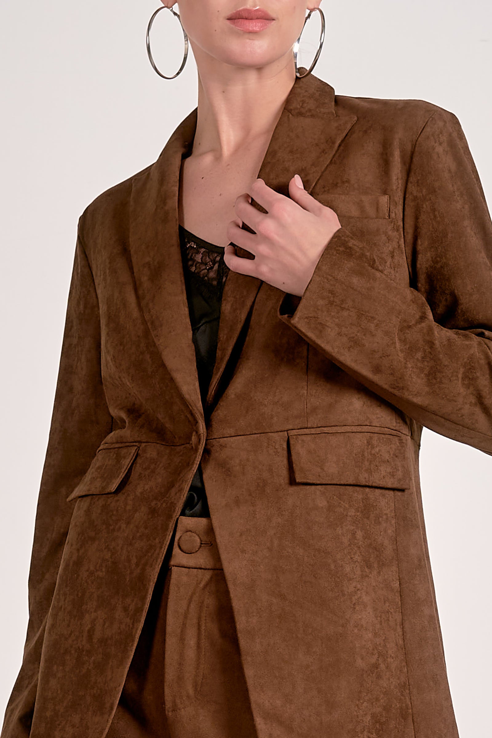 One Button Blazer - chocolate, womens jacket collection