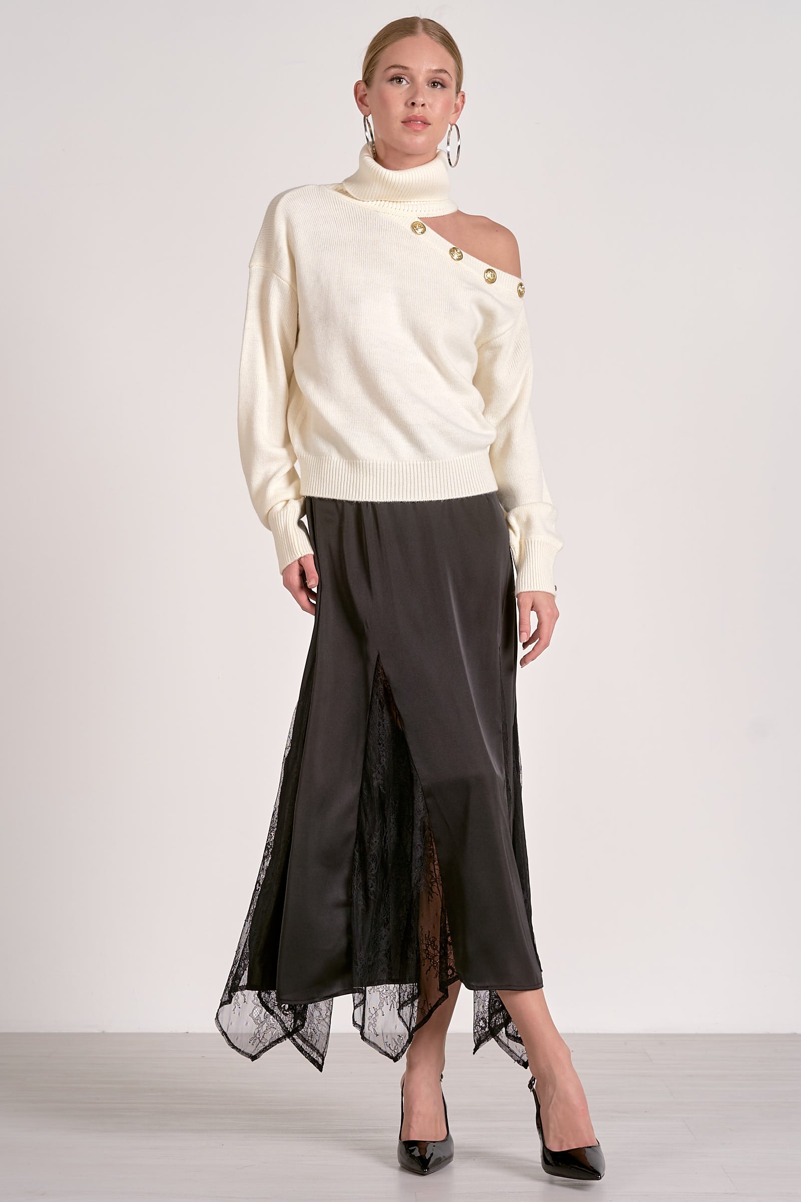 Turtleneck Sweater - white, womens sweater collection