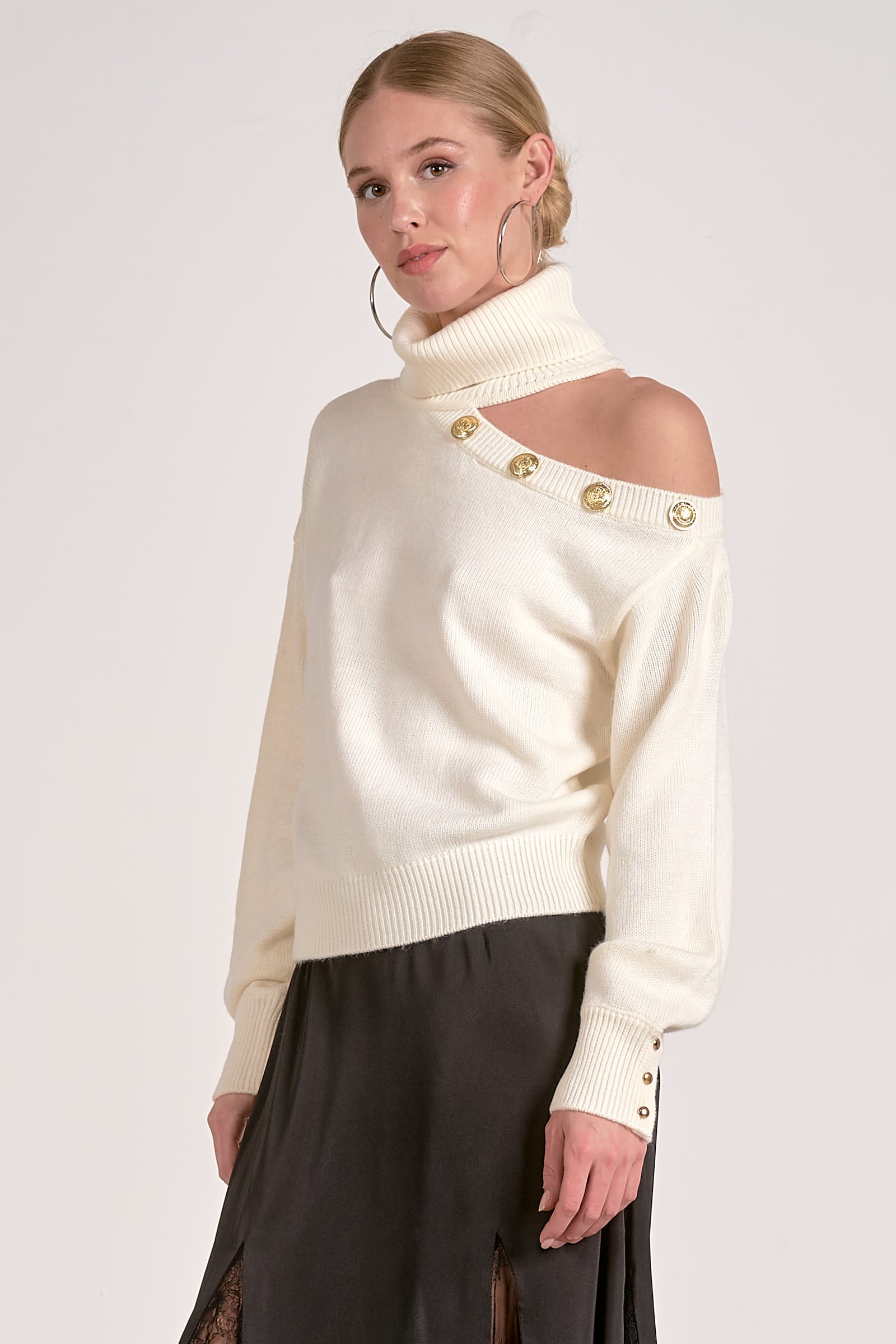 Turtleneck Sweater - white, womens sweater collection