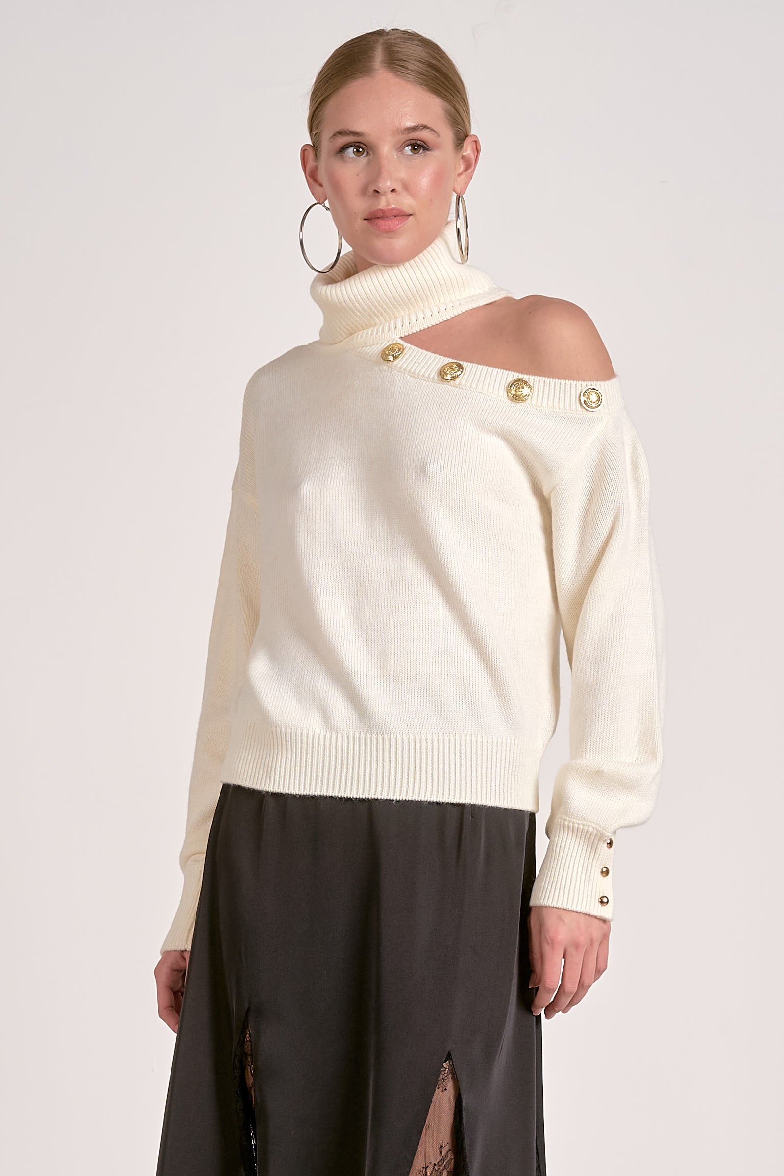 Turtleneck Sweater - white, womens sweater collection
