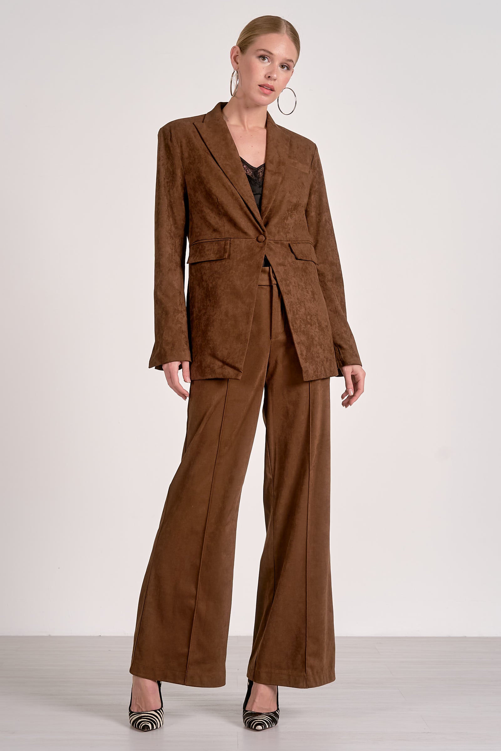 One Button Blazer - chocolate, womens jacket collection