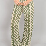 Design Crochet Pant - green and ivory, women's pants/matching sets collection
