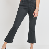 Just Black- High Rise Crop Flare