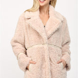 Snap Button Shearling Faux Coat - ecru, womens jacket collection
