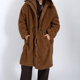 Long Sherpa Jacket - camel, womens jacket collection