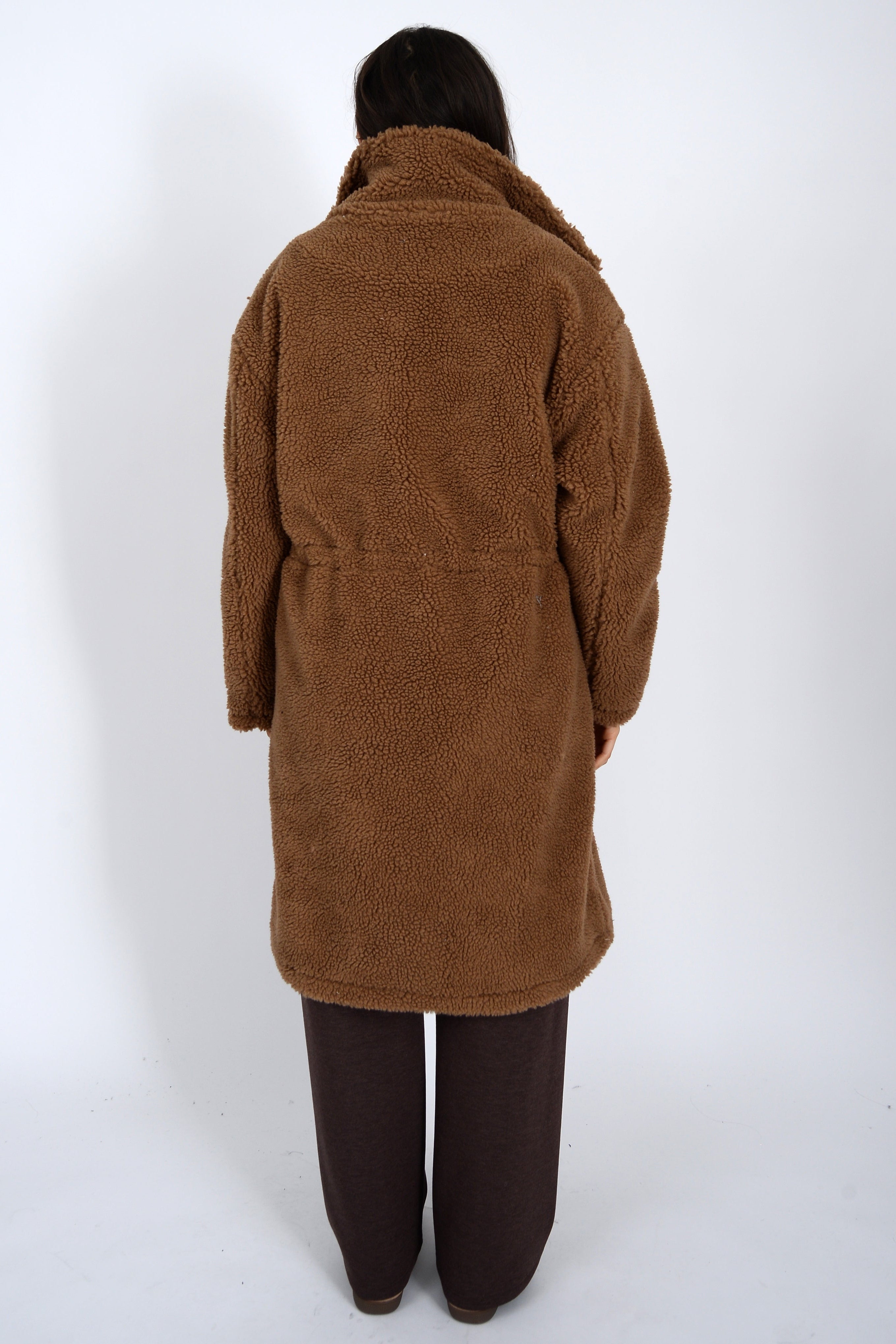 Long Sherpa Jacket - camel, womens jacket collection