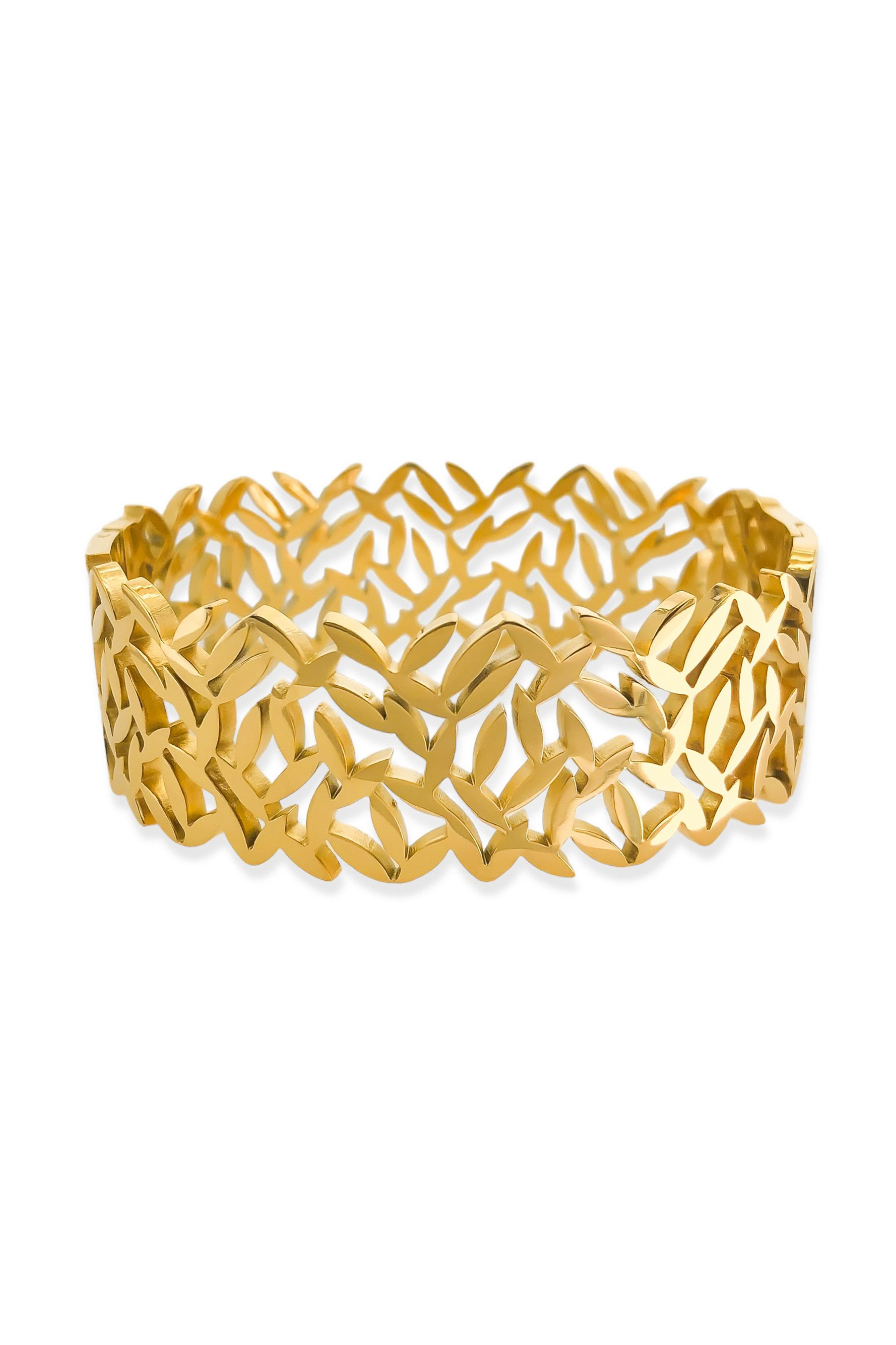 Wide Vine Pattern Bracelet - Gold, Women's Bracelets Collection