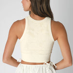 Lace High Neck Crop Top - Butter Cream, Women's Tops Collection
