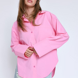 Long Sleeve Button Up Shirt - Pink, Women's Tops Collection