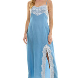 Midi Dress With Lace Trim